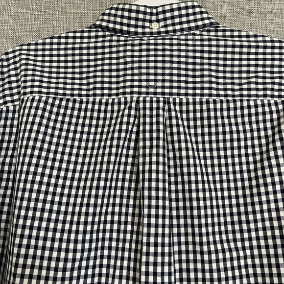 Tommy Hilfiger Mens Medium Blue White Long Sleeve Gingham Plaid Coupe Classique - Picture 8 of 11